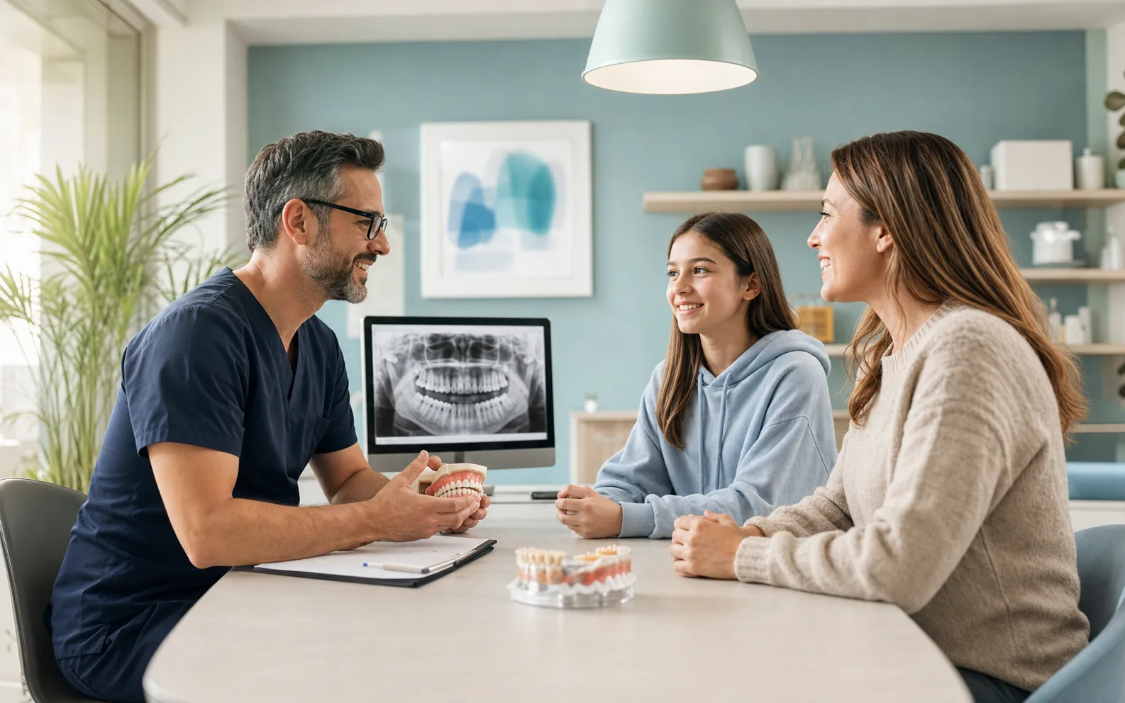 Family dentistry visit in a welcoming clinical room